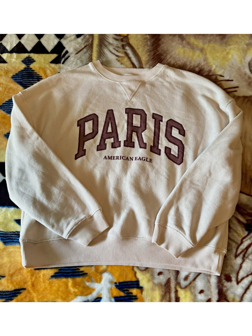 American Eagle Seriously Lived-In Paris Graphic Crewneck Sweatshirt - Size M